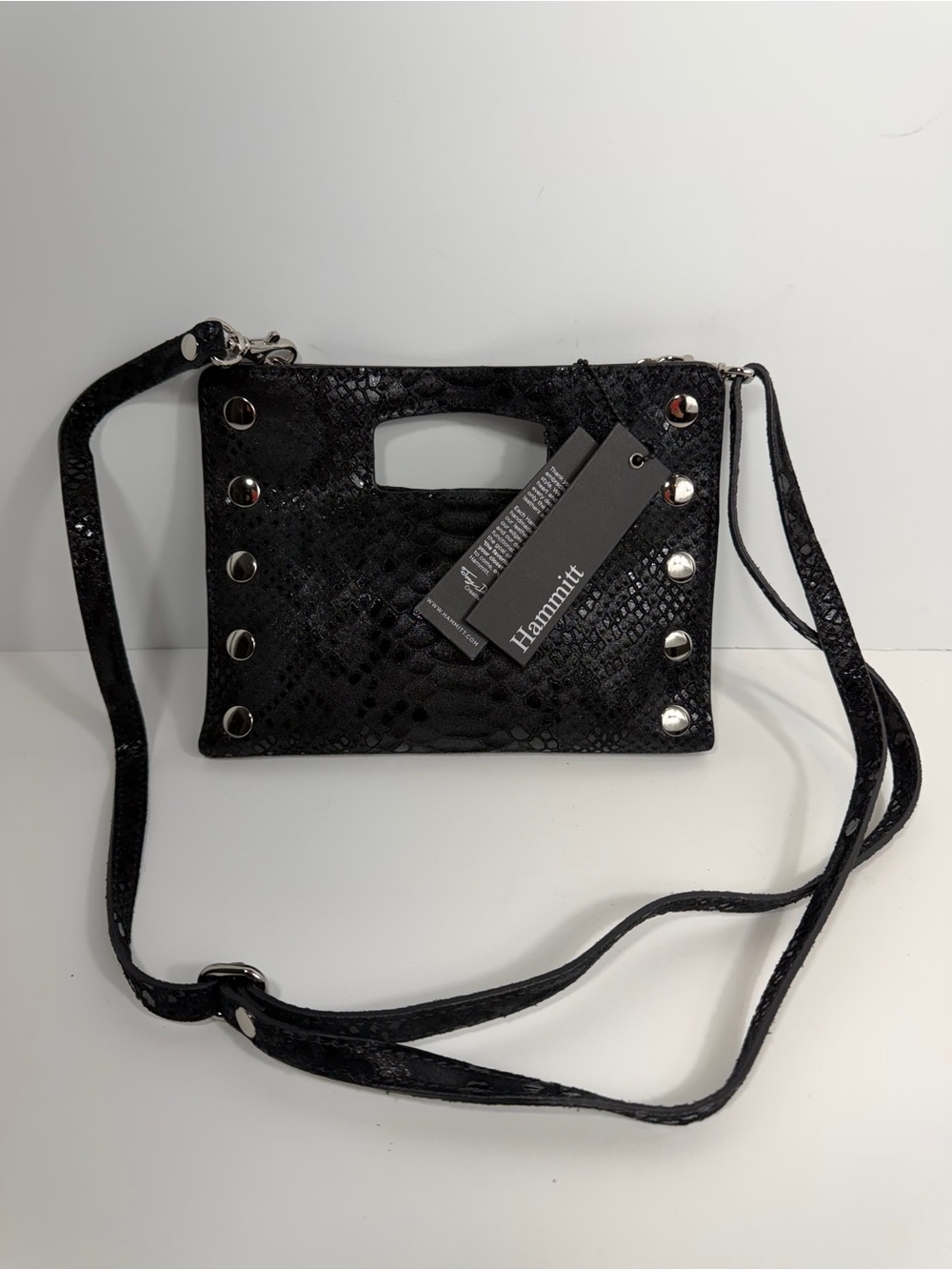 Hammitt 101 North Crossbody Bag / Wallet Clutch in Licorice Snake Print Handbag